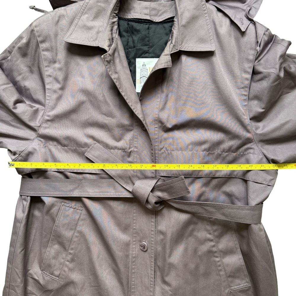 London Fog Mauve Quilted Trench Coat Size 14P Rare Colour Vintage 70s-80s - Picture 4 of 16